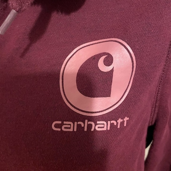 Carhartt Force Delmont Front Zip Women's Burgundy Hoodie - Picture 6 of 8